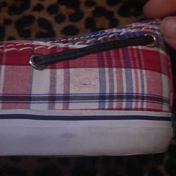 Sperry Top Sliders Plaid Slip on Deck Shoes Size 9 need cleaning good condition - Picture 5 of 6